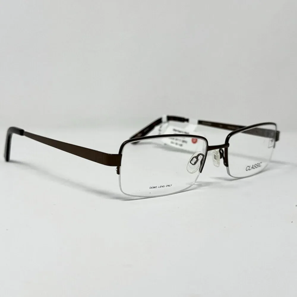 Member’s Mark M111 BRN Brown Semi Rimless Eyeglass Frames 54-18-145